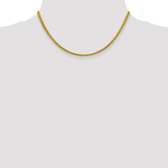 14K 16 inch 3.45mm Semi-Solid Wheat with Lobster Clasp Chain