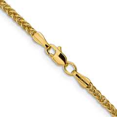 14K 24 inch 2.35mm Semi-Solid 3-Wire Wheat with Lobster Clasp Chain