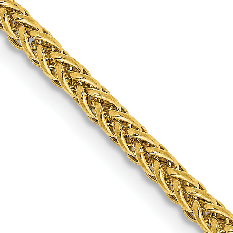 14K 24 inch 2.35mm Semi-Solid 3-Wire Wheat with Lobster Clasp Chain