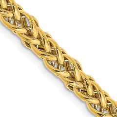 14K 26 inch 4.65mm Semi-Solid 3-Wire Wheat with Lobster Clasp Chain