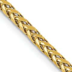 14K 24 inch 2.5mm Semi-Solid Diamond-cut Wheat with Lobster Clasp Chain