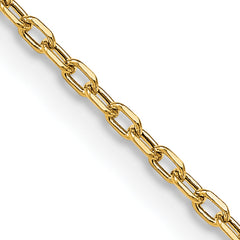14K Yellow Gold 26 inch 3mm Semi-Solid Diamond-cut Open Link Cable with Lobster Clasp Chain