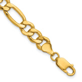 14K 8 inch 8.5mm Semi-Solid Figaro with Lobster Clasp Bracelet