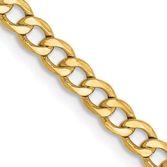 14K 28 inch 2.85mm Semi-Solid Curb with Lobster Clasp Chain