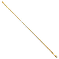 14K 10 inch 1.85mm Semi-Solid Curb with Lobster Clasp Anklet