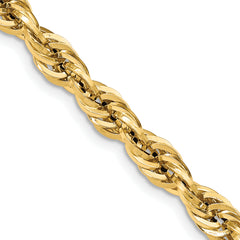 14K 28 inch 7mm Semi Solid Rope with Lobster Clasp Chain