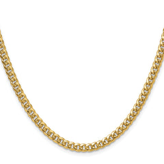 14k 4.5mm Semi-Solid Miami Cuban Chain