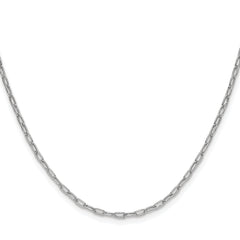 14k White Gold 2.2mm Semi-Solid Beveled Paperclip Chain