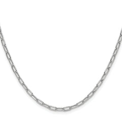 14k White Gold 3.0mm Semi-Solid Beveled Paperclip Chain