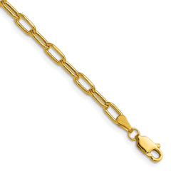 14k 3.7mm Semi-Solid Beveled Paperclip Chain