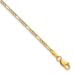 14k 1.9mm Semi-Solid Figaro Chain