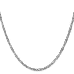 14k WG 2.6mm Semi-solid 3-Wire Wheat Chain