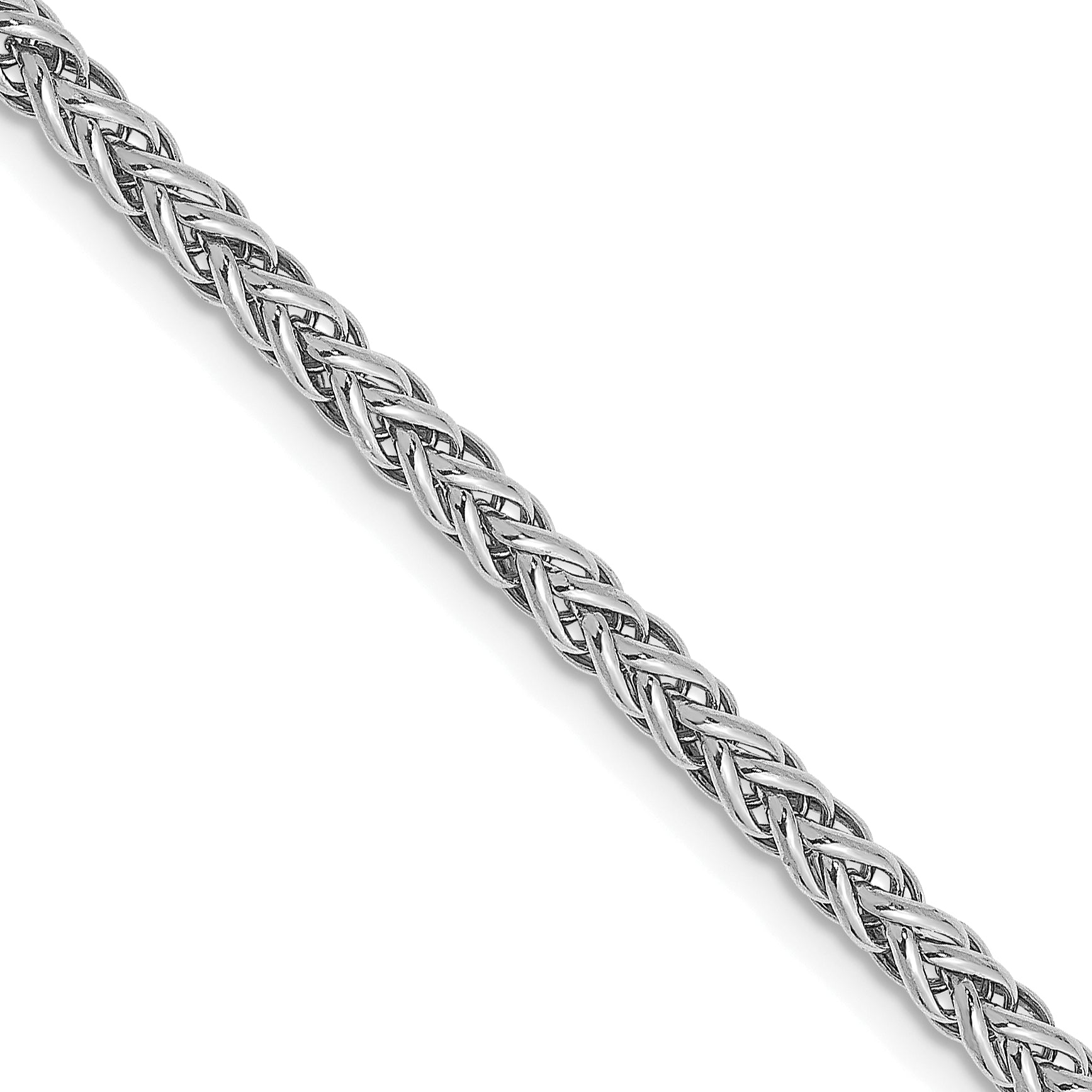 14k WG 2.6mm Semi-solid 3-Wire Wheat Chain
