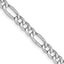 14K White Gold 26 inch 4.4mm Semi-Solid Figaro with Lobster Clasp Chain