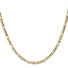 14K 30 inch 3.5mm Semi-Solid Figaro with Lobster Clasp Chain