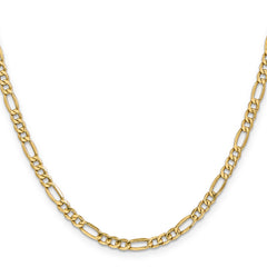 14K 26 inch 4.2mm Semi-Solid Figaro with Lobster Clasp Chain