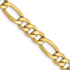 14K 26 inch 6.25mm Semi-Solid Figaro with Lobster Clasp Chain