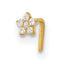 14k 22 Gauge CZ Star Nose Stud