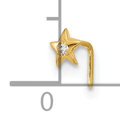 14k 23 Gauge CZ Star Nose Stud
