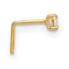 14k 22 Gauge 2.5mm Square CZ Nose Stud