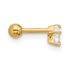 14k 18 Gauge CZ Star Labret/Face Jewelry