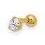 14k 18 Gauge 3mm CZ Labret/Face Jewelry