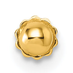 14K Polished 3mm Ball 16 Gauge Labret Stud