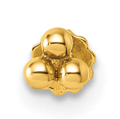 14K Polished Triple Ball 16 Gauge Labret Stud