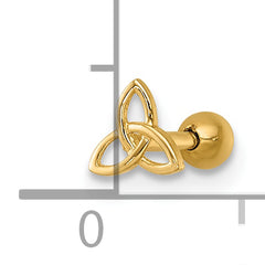 14k 18 Gauge Polished Celtic Knot Labret Stud