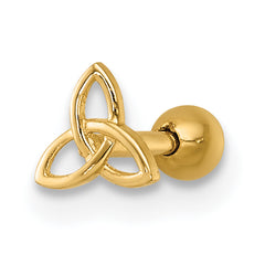 14k 18 Gauge Polished Celtic Knot Labret Stud