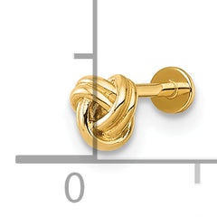 14k 18 Gauge Polished Love Knot Labret Stud