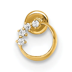 14k 18 Gauge Polished CZ Open Circle Labret Stud