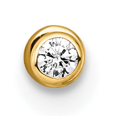 14k 18 Gauge Polished 2.5mm Round CZ Labret Stud