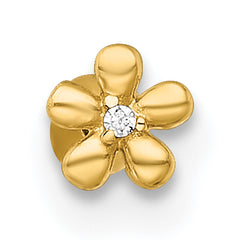 14k 18 Gauge Polished CZ Flower Labret Stud