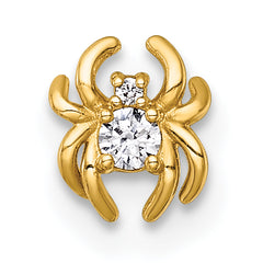 14k 16 Gauge Polished CZ Spider Labret Stud