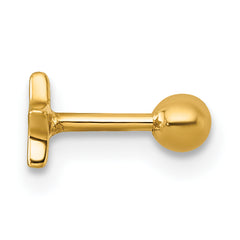 14k 18 Gauge Polished CZ Star Labret Stud