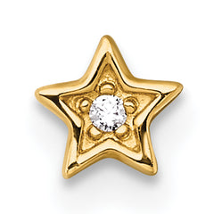 14k 18 Gauge Polished CZ Star Labret Stud