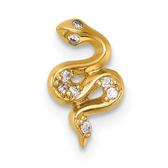 14k 16 Gauge Polished CZ Snake Labret Stud