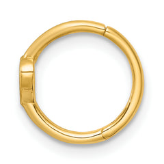 14k 16 Gauge Polished Open Heart 10.0mm Hinged Cartilage Ring