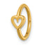 14k 16 Gauge Polished Open Heart 10.0mm Hinged Cartilage Ring