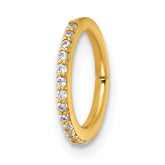 14k 16 Gauge Polished CZ 9.0mm Hinged Cartilage Ring