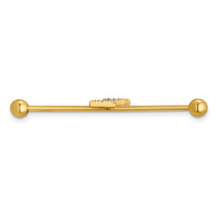 14k 16 Gauge Polished CZ Lightning Bolt Industrial Bar