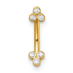 14k 16 Gauge Polished CZ Eyebrow Ring