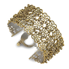 1928 Jewelry Gold-tone Filigree Fancy Link 7.5 inch Toggle Bracelet