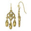 1928 Jewelry Brass-tone Flower and Faceted Teardrop Dangle Earrings
