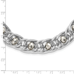 1928 Silver-tone Glass Beaded Fancy Link Necklace