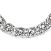 1928 Silver-tone Glass Beaded Fancy Link Necklace