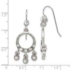 1928 Silver-tone Crystal Chandelier Dangle Earrings