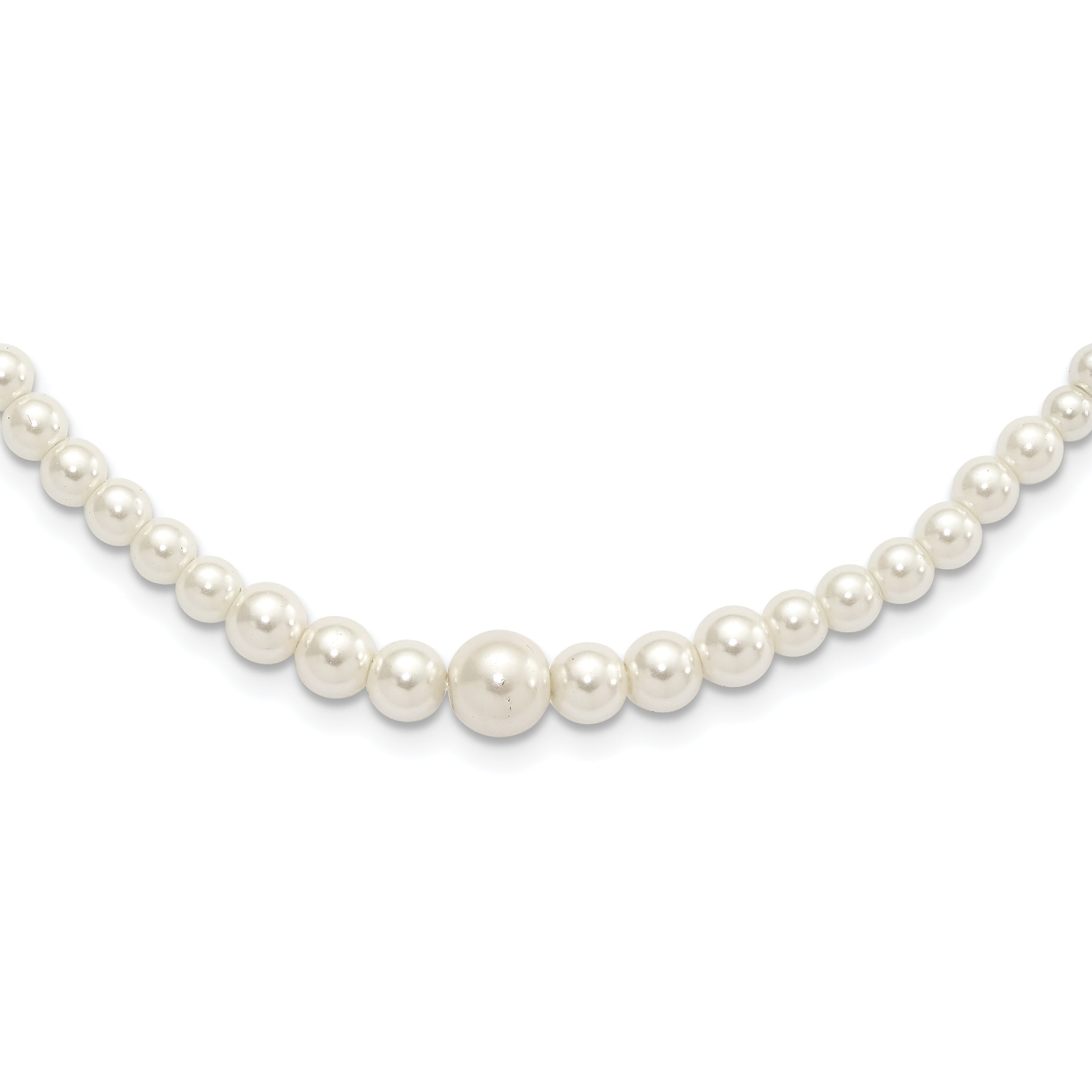 1928 Jewelry Gold-tone Clasp 2mm to 8mm Ivory Imitation Pearl Graduated Strand 18 inch Necklace