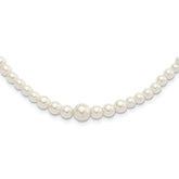 1928 Jewelry Gold-tone Clasp 2mm to 8mm Ivory Imitation Pearl Graduated Strand 18 inch Necklace